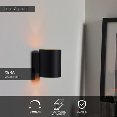 Lucide XERA - Wandleuchte - Ø 8 cm - 1xG9 - Schwarz